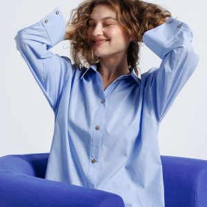 512 Cotton Shirt, Cloud Blue Stripe