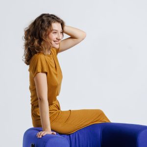 142 Cotton Wool Blend T-shirt, Golden Ochre